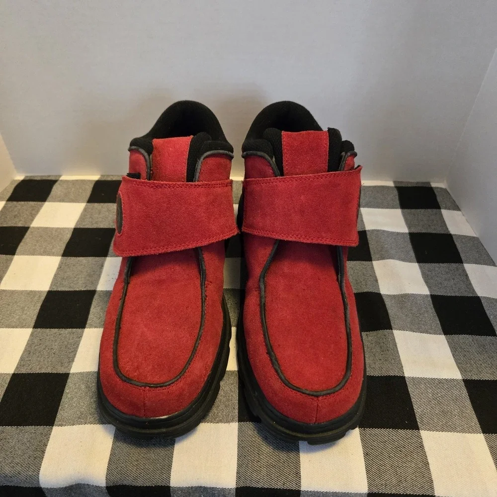 SAO by Stacy Adams Men's‎ Red Suede Dress Shoes Loafers Strap Fastener Size 14M